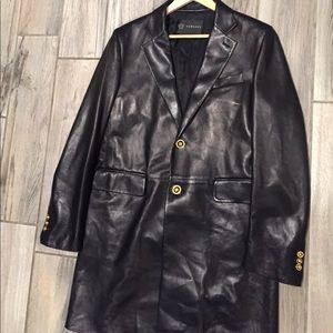 Versace leather coat